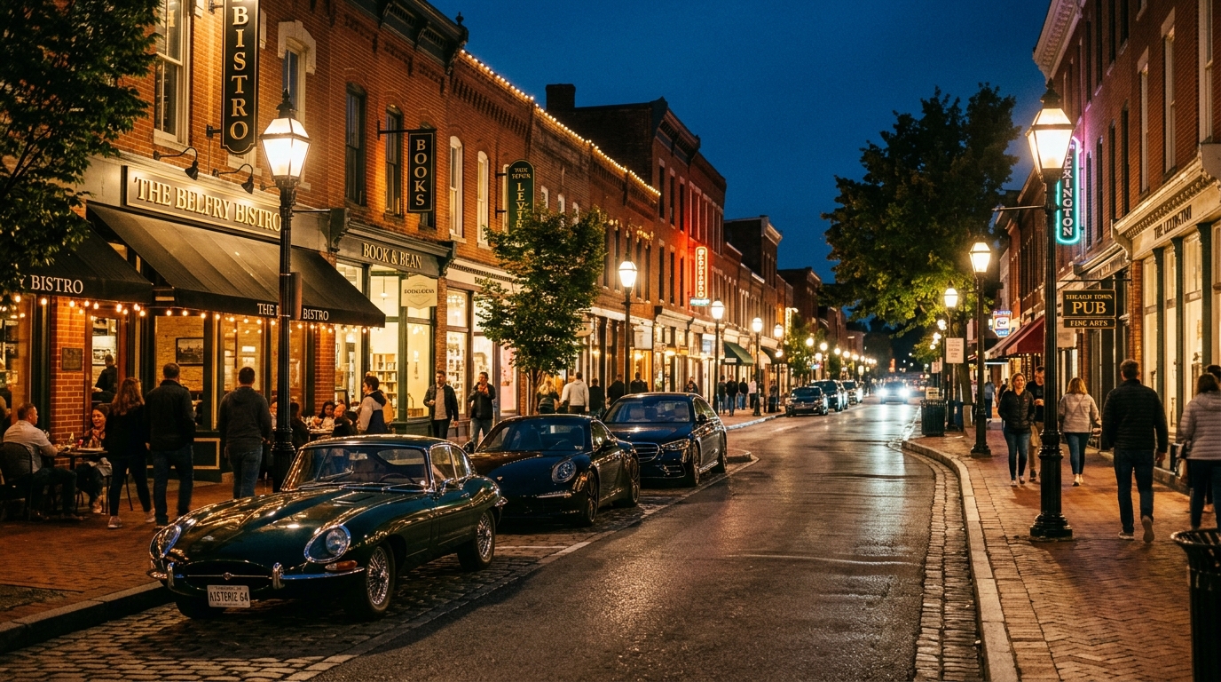 Historic downtown Hammonton along Bellevue Avenue